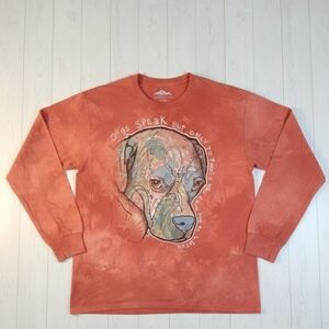 The Mountain Dog Graphic Long Sleeve Tee XL | Tie Dye Rust Orange